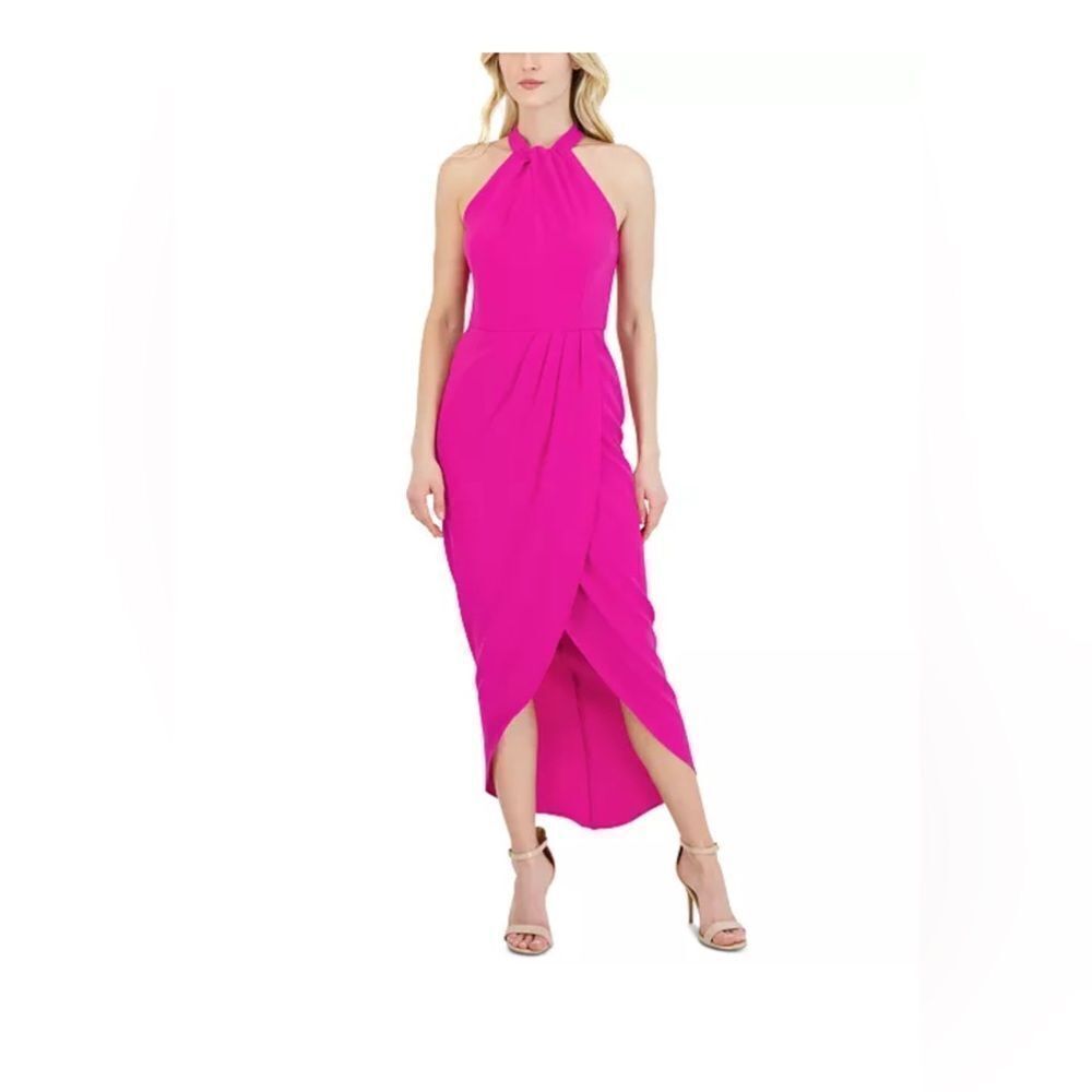 Julia Jordan Knot Neck Tulip Hem Dress Size 10 - Picture 3 of 9